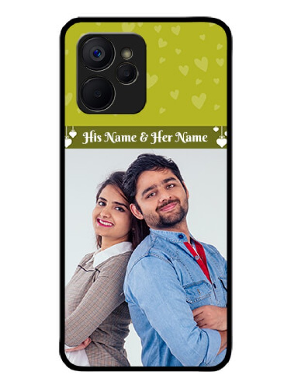 Custom Realme 9i 5G Custom Glass Phone Case - You & Me Heart Design