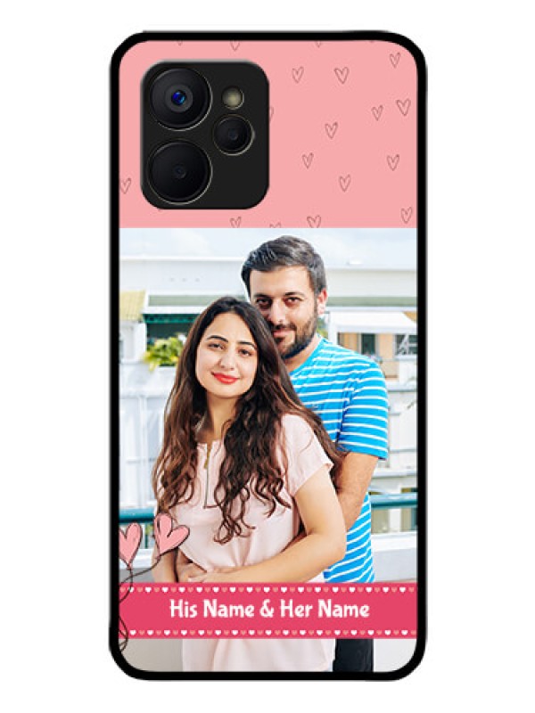 Custom Realme 9i 5G Personalized Glass Phone Case - Love Design Peach Color