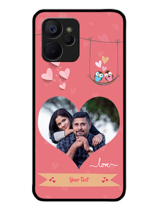 Custom Realme 9i 5G Personalized Glass Phone Case - Peach Color Love Design