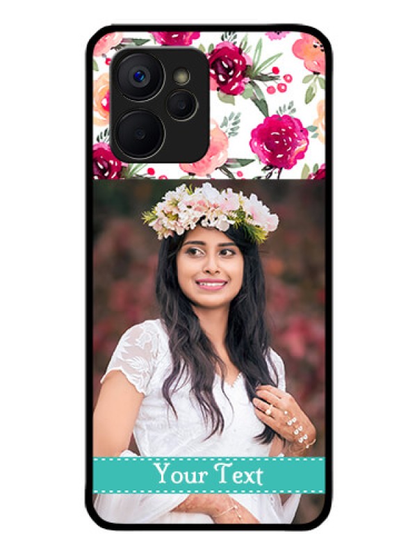 Custom Realme 9i 5G Custom Glass Phone Case - Watercolor Floral Design
