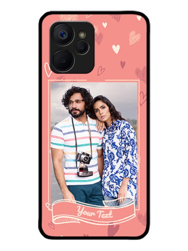 Custom Realme 9i 5G Custom Glass Phone Case - Love doodle art Design