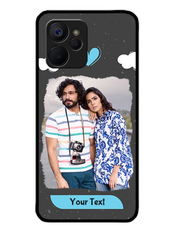 Custom Realme 9i 5G Custom Glass Phone Case - Splashes with love doodles Design