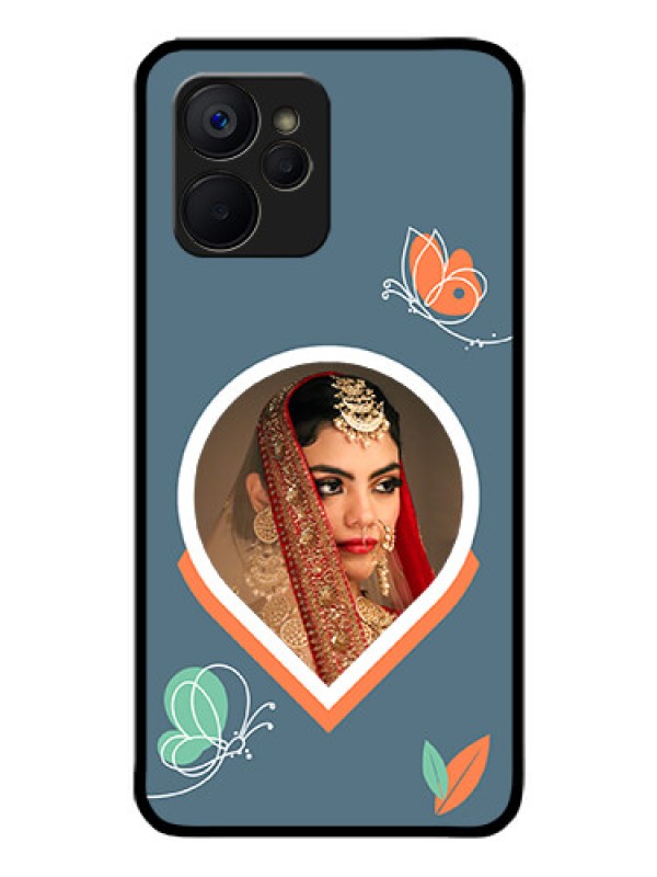 Custom Realme 9i 5G Custom Glass Mobile Case - Droplet Butterflies Design