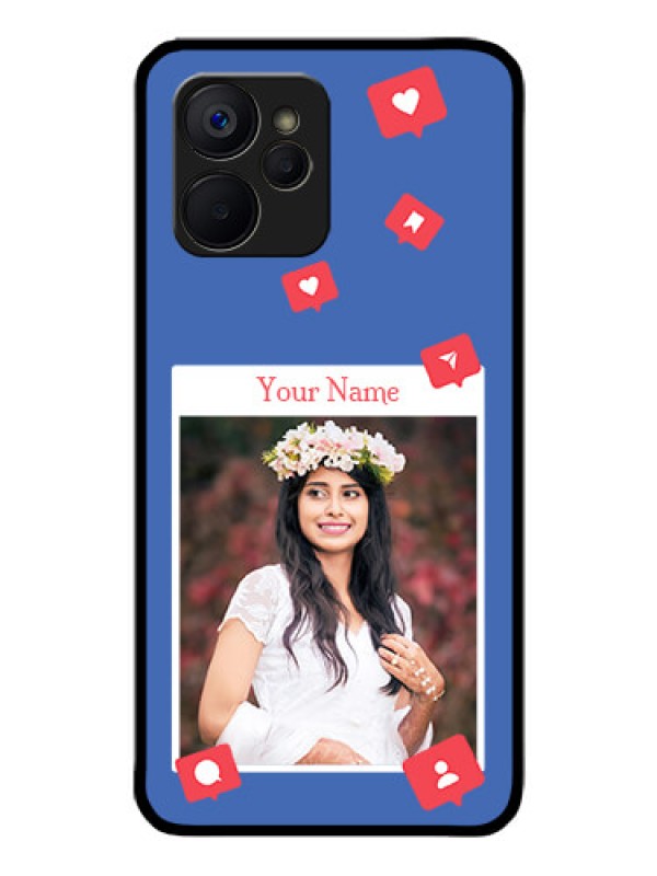 Custom Realme 9i 5G Custom Glass Phone Case - Like Share And Comment Design