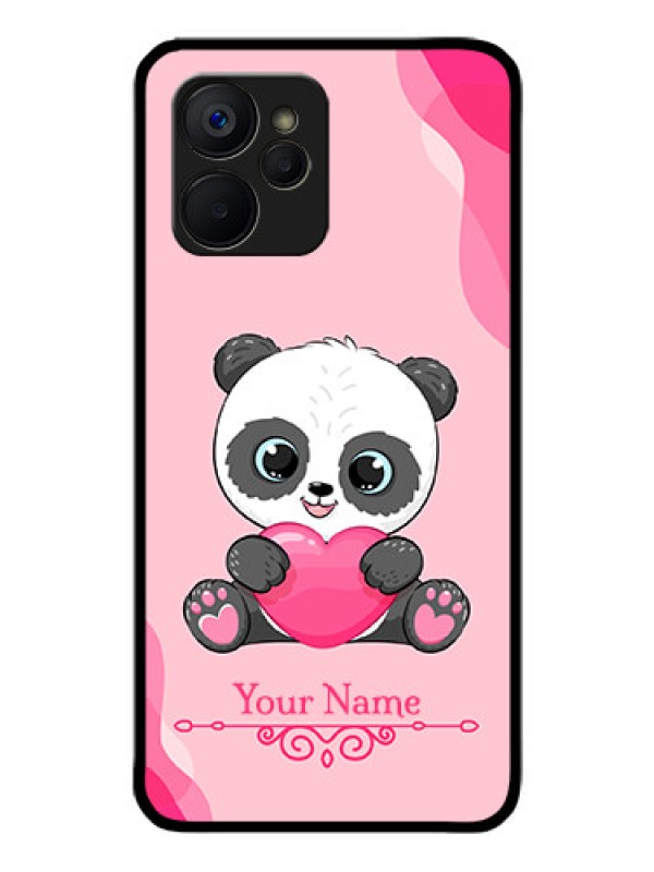 Custom Realme 9i 5G Custom Glass Mobile Case - Cute Panda Design