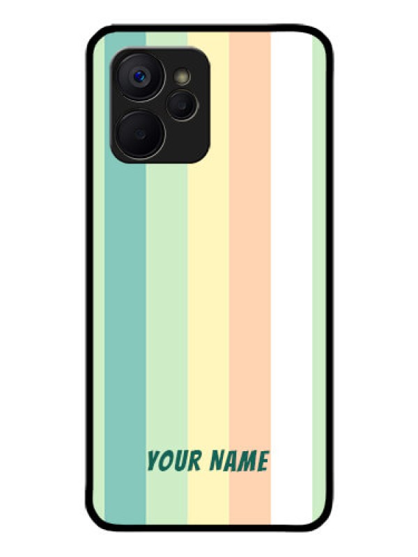 Custom Realme 9i 5G Photo Printing on Glass Case - Multi-colour Stripes Design