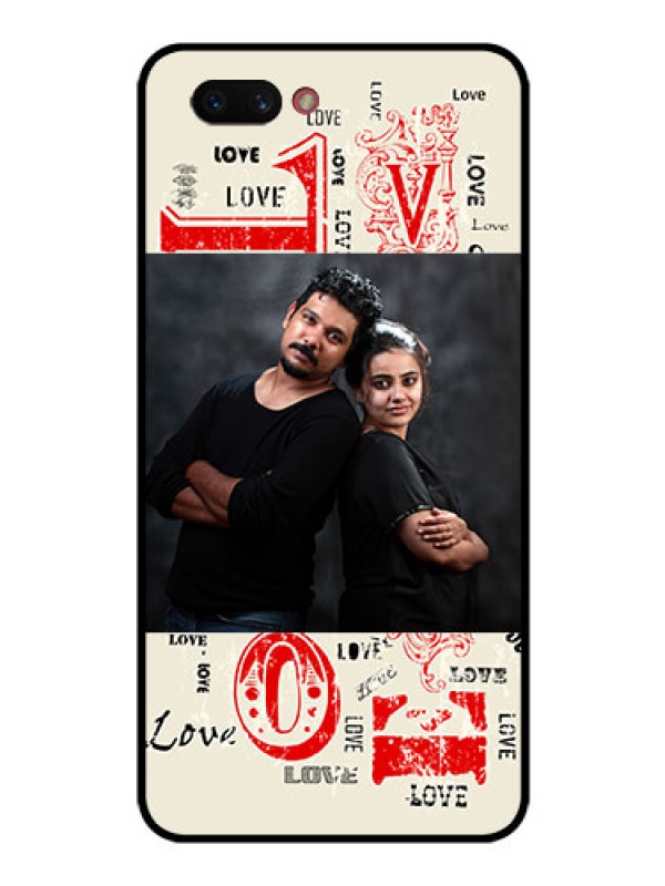 Custom Realme C1 2019 Photo Printing on Glass Case  - Trendy Love Design Case