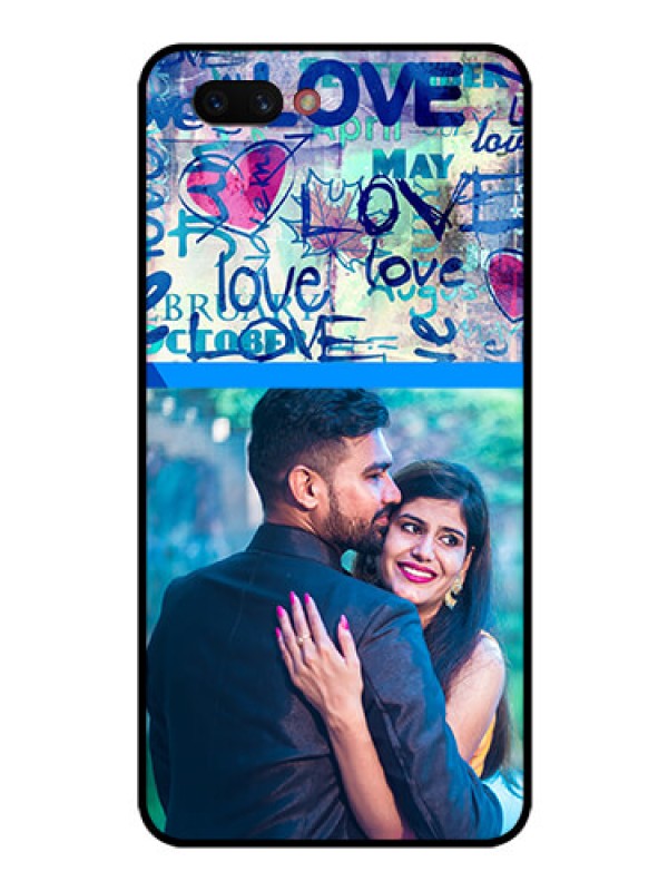 Custom Realme C1 2019 Custom Glass Mobile Case  - Colorful Love Design
