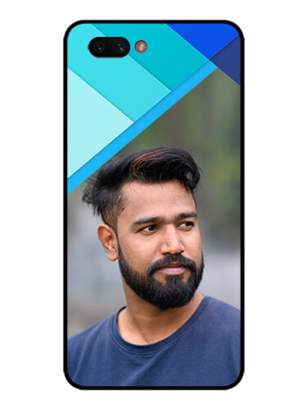 Custom Realme C1 2019 Custom Glass Phone Case  - Blue Pattern Design