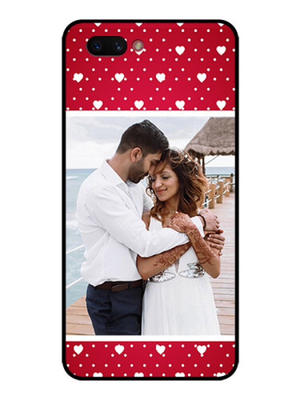 Custom Realme C1 2019 Photo Printing on Glass Case  - Hearts Mobile Case Design