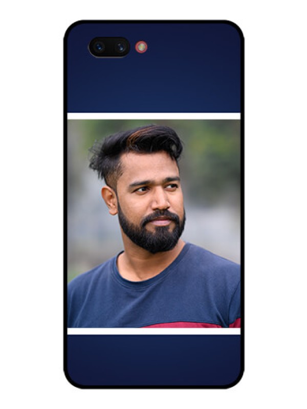 Custom Realme C1 2019 Personalized Glass Phone Case  - Simple Royal Blue Design