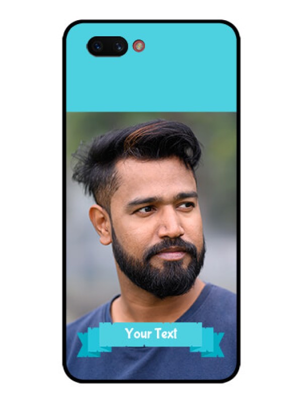 Custom Realme C1 2019 Personalized Glass Phone Case  - Simple Blue Color Design
