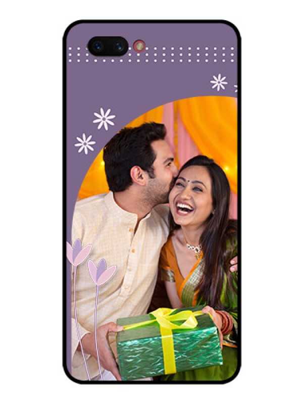 Custom Realme C1 2019 Custom Glass Mobile Case  - Lavender flowers design 