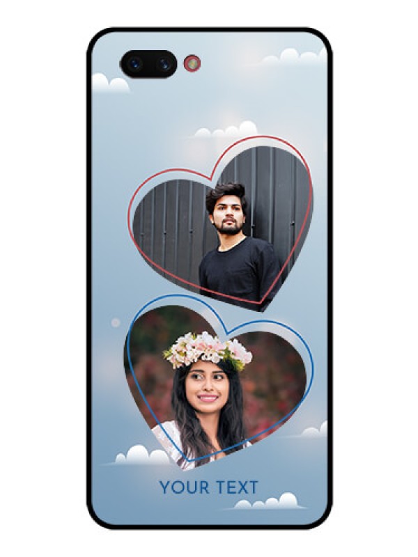 Custom Realme C1 2019 Custom Glass Mobile Case  - Blue Color Couple Design 