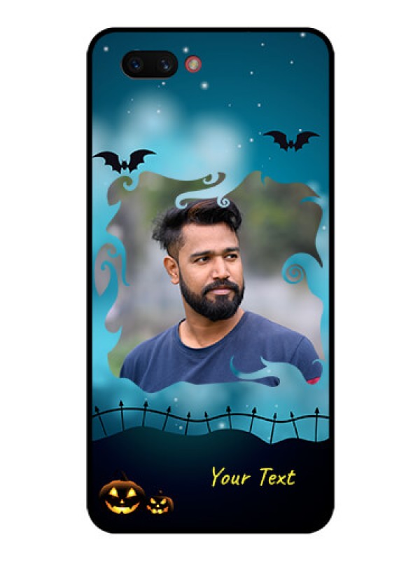 Custom Realme C1 2019 Custom Glass Phone Case  - Halloween frame design