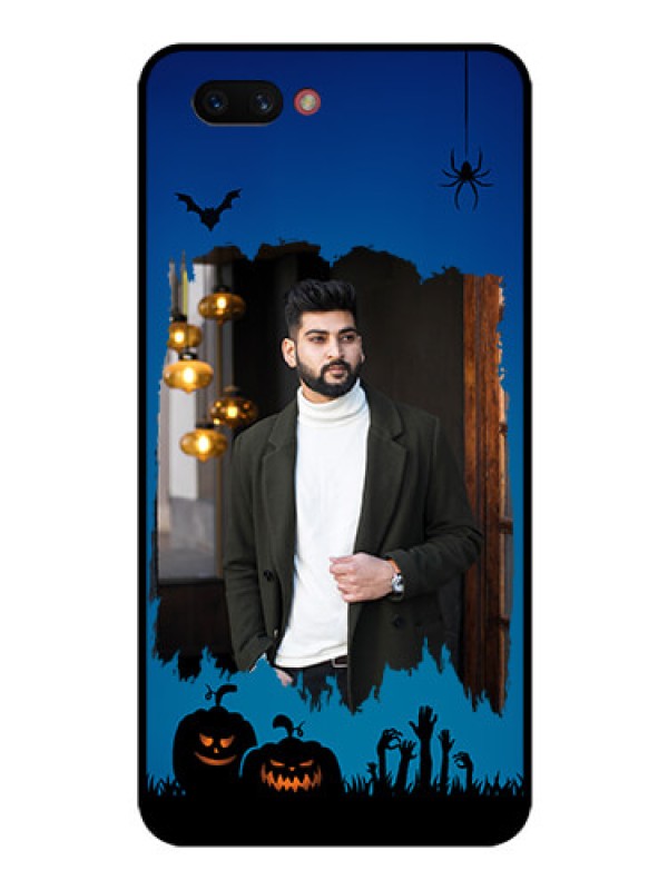 Custom Realme C1 2019 Photo Printing on Glass Case  - with pro Halloween design 
