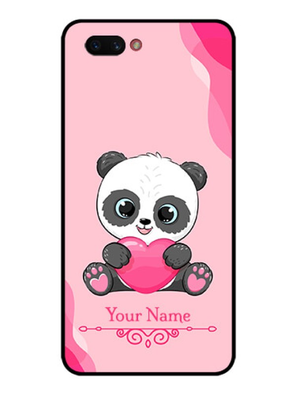 Custom Realme C1 2019 Custom Glass Mobile Case - Cute Panda Design