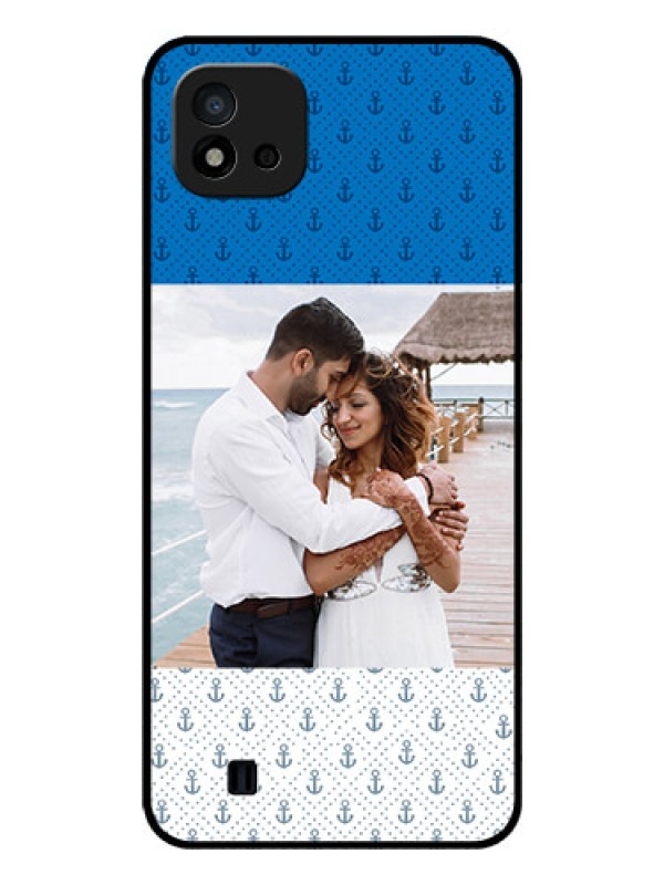 Custom Realme C11 2021 Photo Printing on Glass Case - Blue Anchors Design