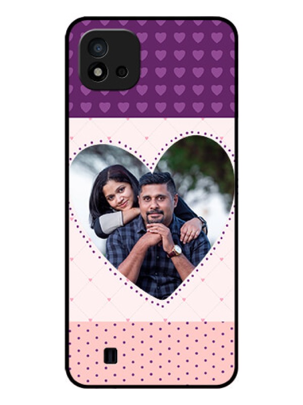 Custom Realme C11 2021 Custom Glass Phone Case - Violet Love Dots Design