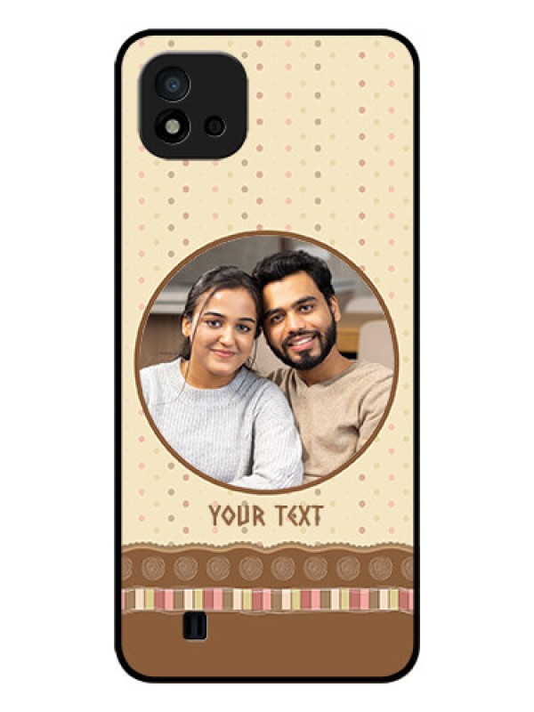 Custom Realme C11 2021 Custom Glass Mobile Case - Brown Dotted Mobile Case Design