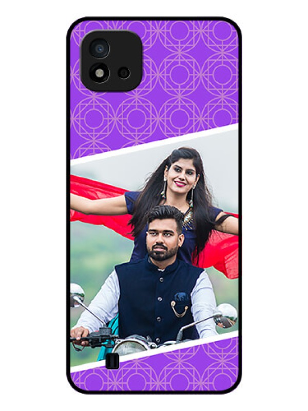 Custom Realme C11 2021 Custom Glass Phone Case - Violet Pattern Design