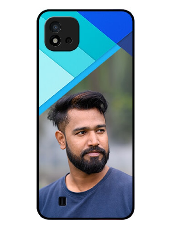 Custom Realme C11 2021 Custom Glass Phone Case - Blue Pattern Design