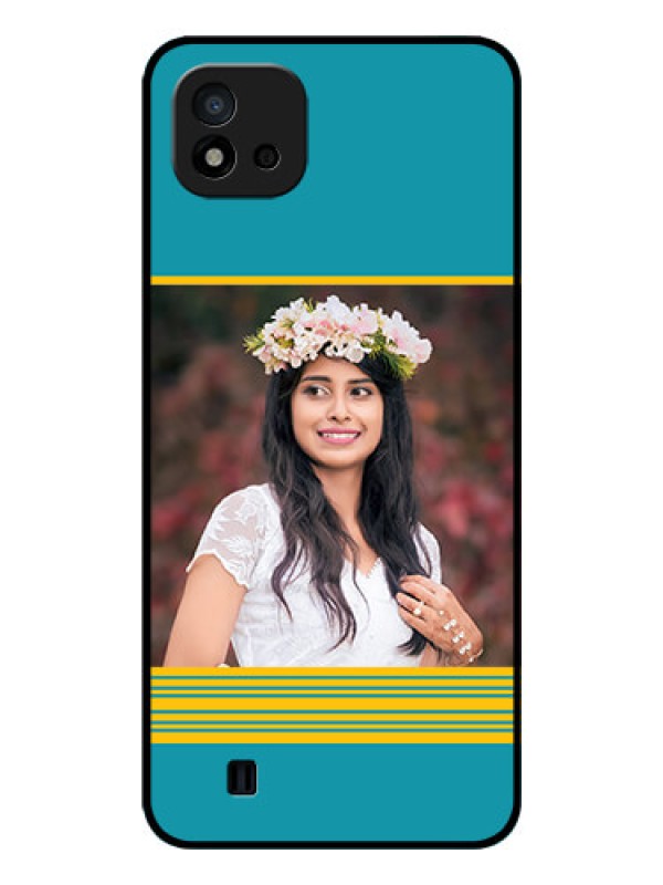 Custom Realme C11 2021 Custom Glass Phone Case - Yellow & Blue Design 
