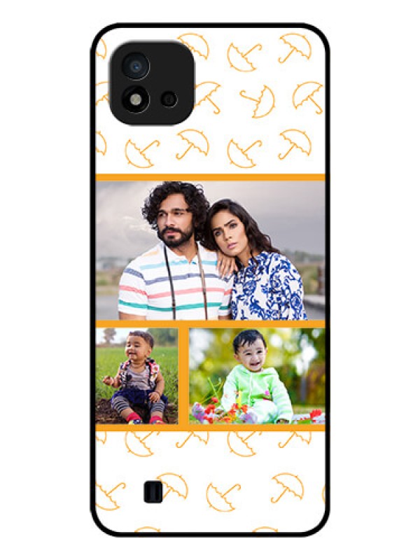 Custom Realme C11 2021 Custom Glass Mobile Case - Yellow Pattern Design
