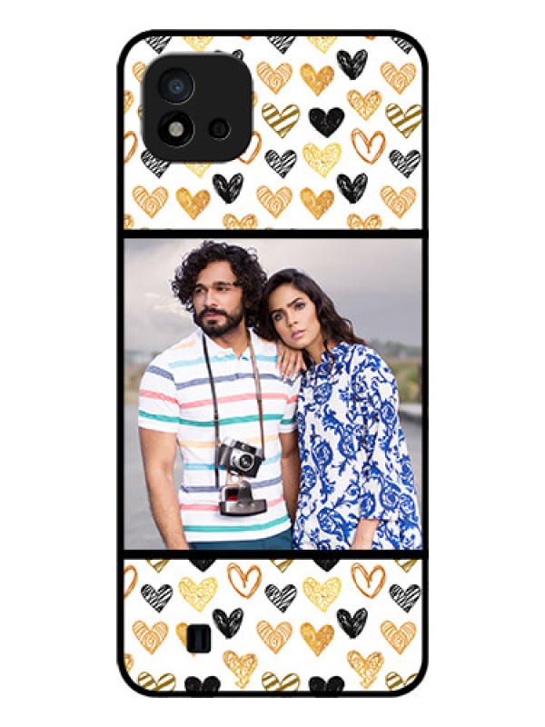 Custom Realme C11 2021 Photo Printing on Glass Case - Love Symbol Design
