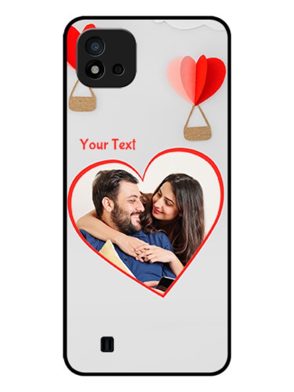 Custom Realme C11 2021 Custom Glass Mobile Case - Parachute Love Design