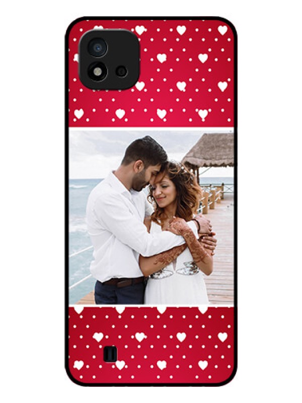 Custom Realme C11 2021 Photo Printing on Glass Case - Hearts Mobile Case Design