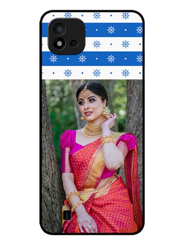 Custom Realme C11 2021 Photo Printing on Glass Case - Snow Pattern Design