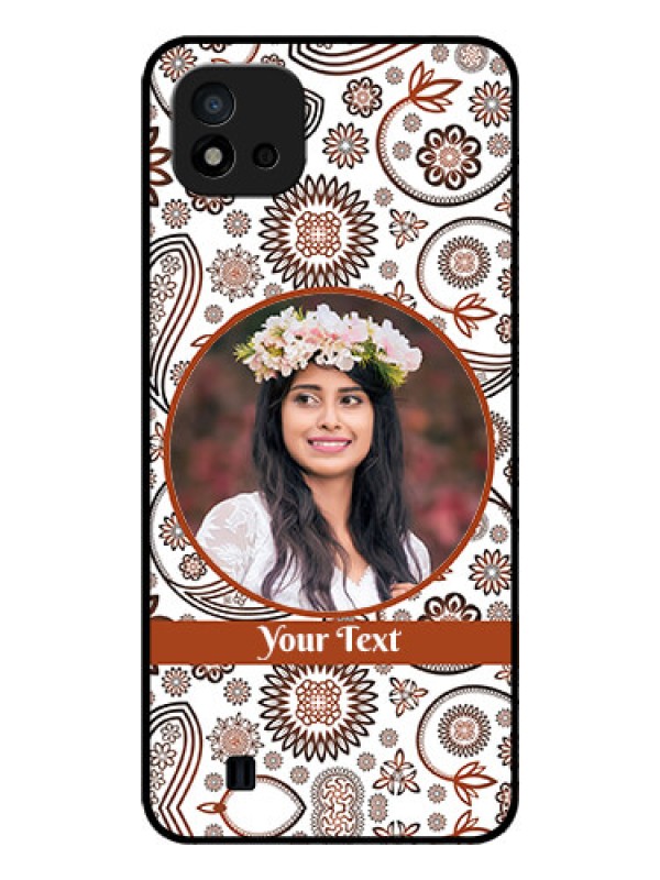 Custom Realme C11 2021 Custom Glass Mobile Case - Abstract Floral Design 