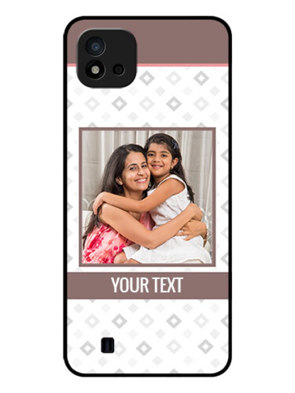 Custom Realme C11 2021 Photo Printing on Glass Case - Simple Diamond Design