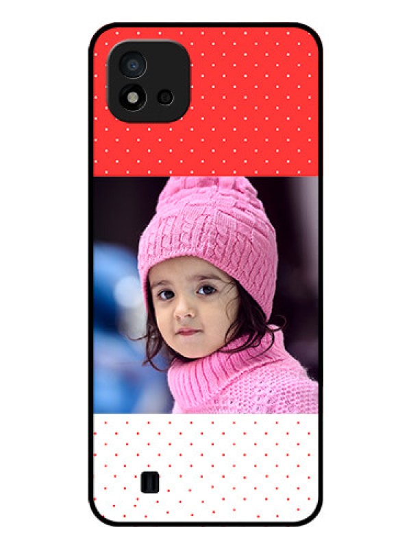 Custom Realme C11 2021 Photo Printing on Glass Case - Red Pattern Design