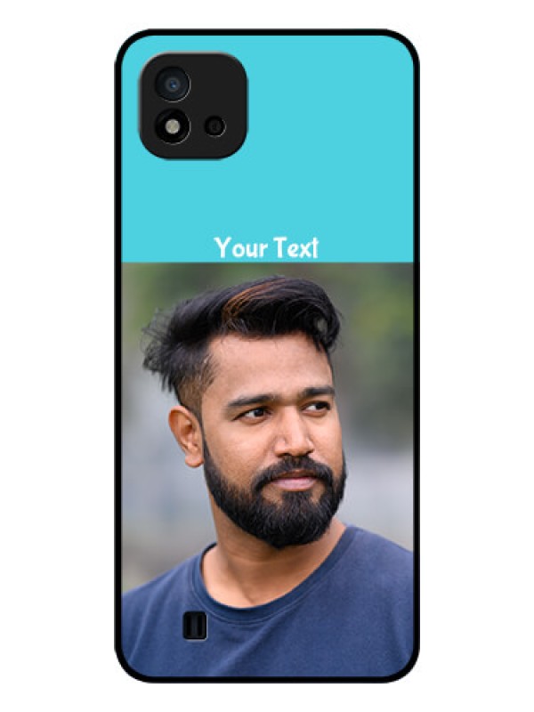Custom Realme C11 2021 Personalized Glass Phone Case - Simple Blue Color Design
