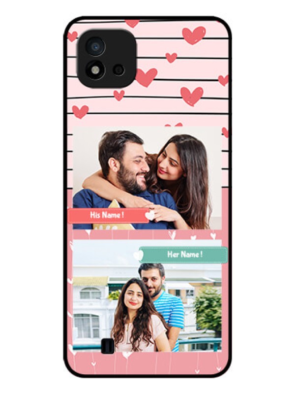 Custom Realme C11 2021 Custom Glass Mobile Case - Photo with Heart Design