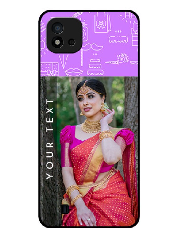 Custom Realme C11 2021 Custom Glass Mobile Case - Birthday Icons Design