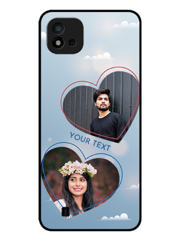 Custom Realme C11 2021 Custom Glass Mobile Case - Blue Color Couple Design 