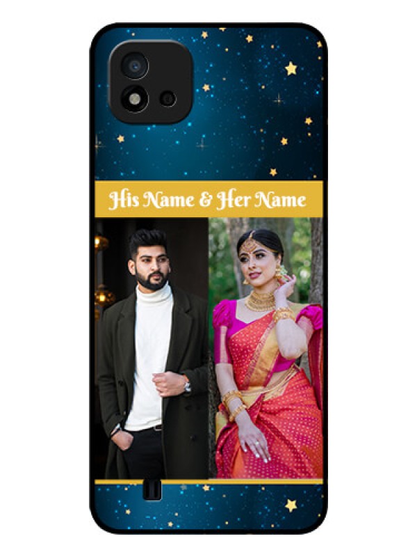 Custom Realme C11 2021 Custom Glass Phone Case - Galaxy Stars Backdrop Design