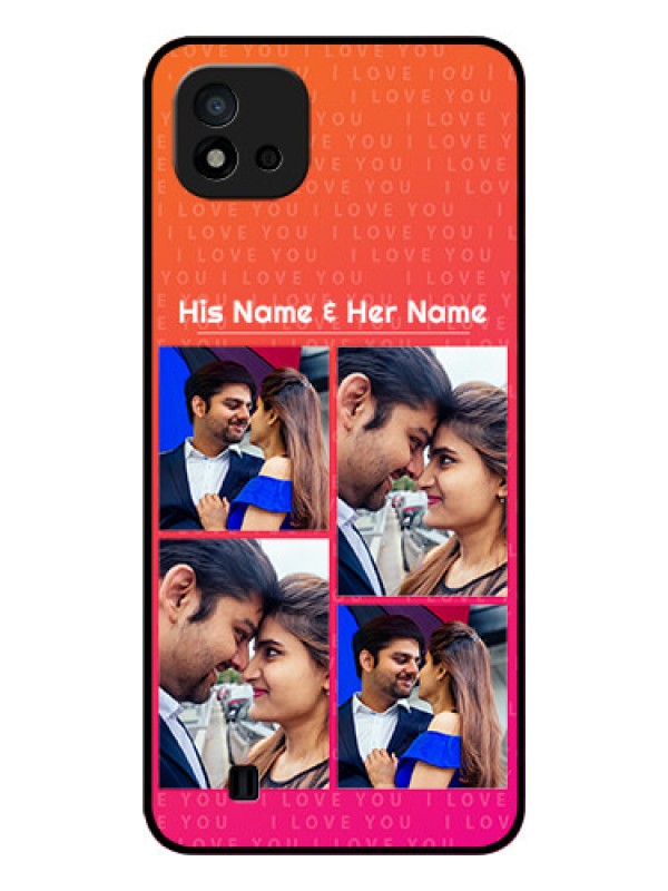 Custom Realme C11 2021 Custom Glass Phone Case - I Love You Pink Design