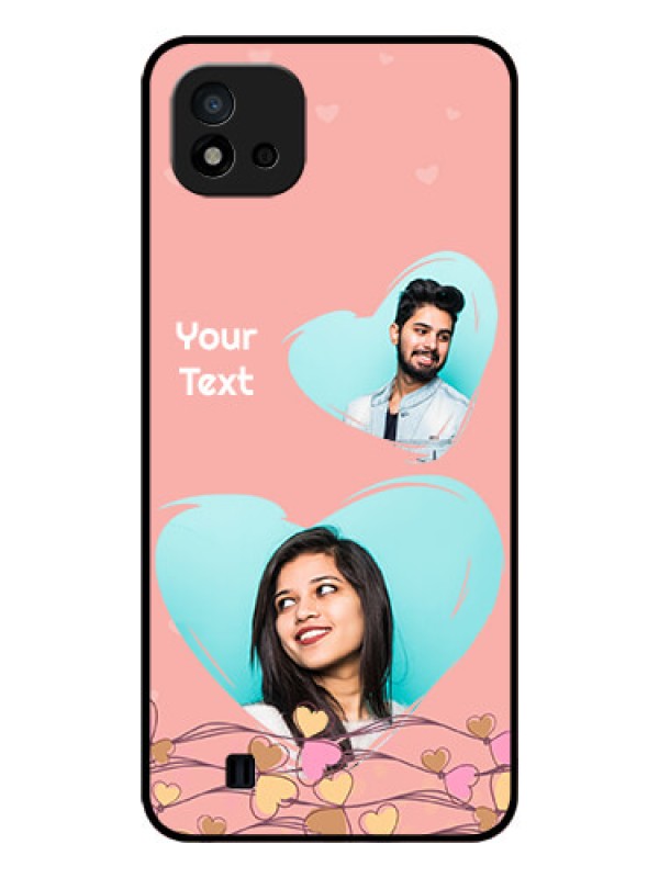 Custom Realme C11 2021 Custom Glass Mobile Case - Love Doodle Design