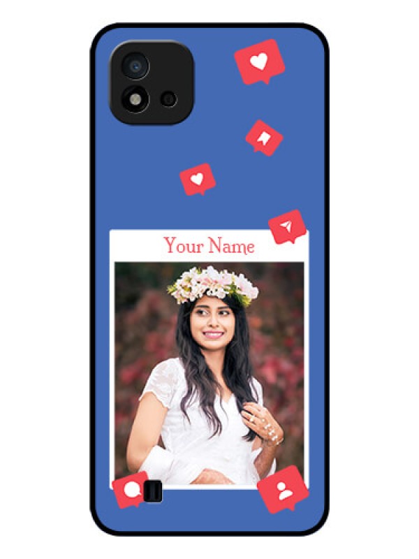 Custom Realme C11 2021 Custom Glass Phone Case - Like Share And Comment Design
