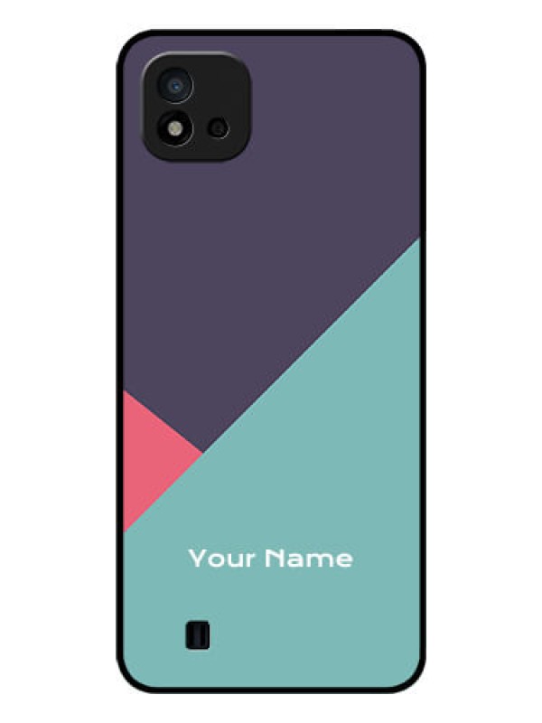 Custom Realme C11 2021 Custom Glass Mobile Case - Tri Color abstract Design