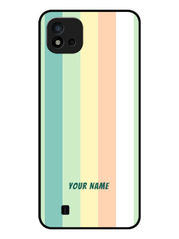 Custom Realme C11 2021 Photo Printing on Glass Case - Multi-colour Stripes Design