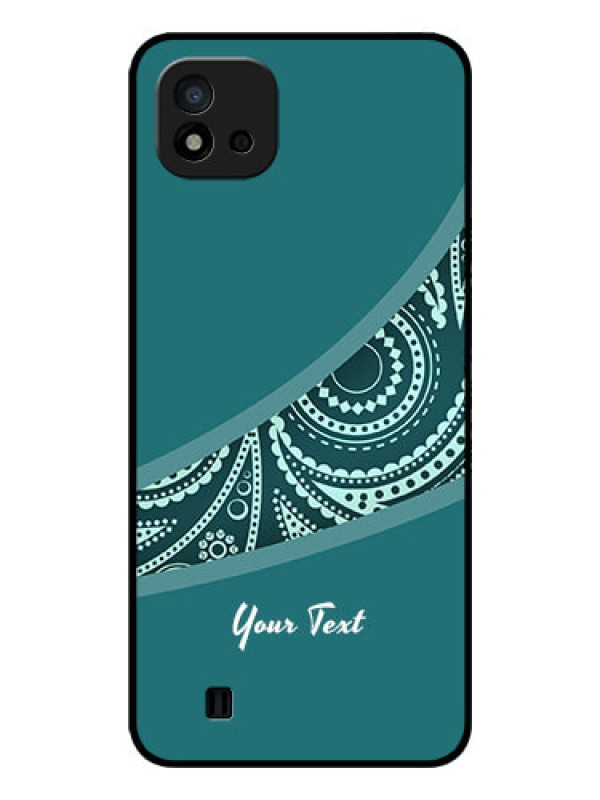 Custom Realme C11 2021 Photo Printing on Glass Case - semi visible floral Design