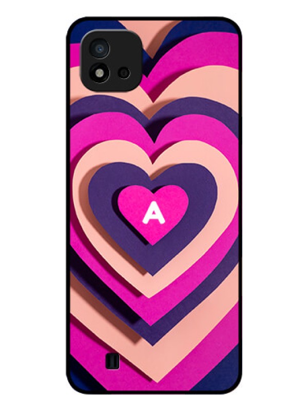 Custom Realme C11 2021 Custom Glass Mobile Case - Cute Heart Pattern Design