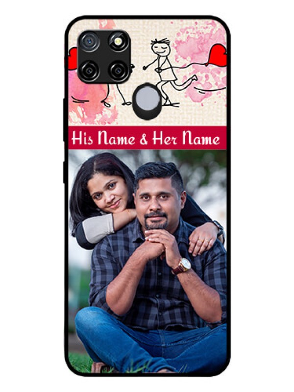 Custom Realme C12 Photo Printing on Glass Case  - You and Me Case Design
