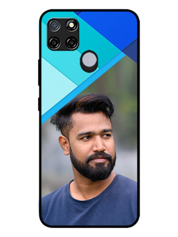 Custom Realme C12 Custom Glass Phone Case  - Blue Pattern Design