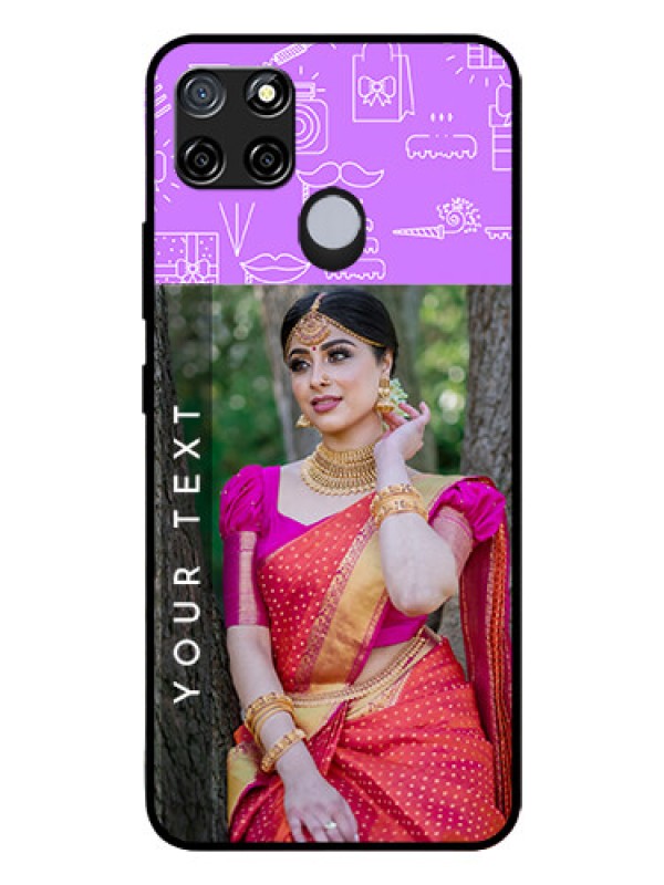 Custom Realme C12 Custom Glass Mobile Case  - Birthday Icons Design